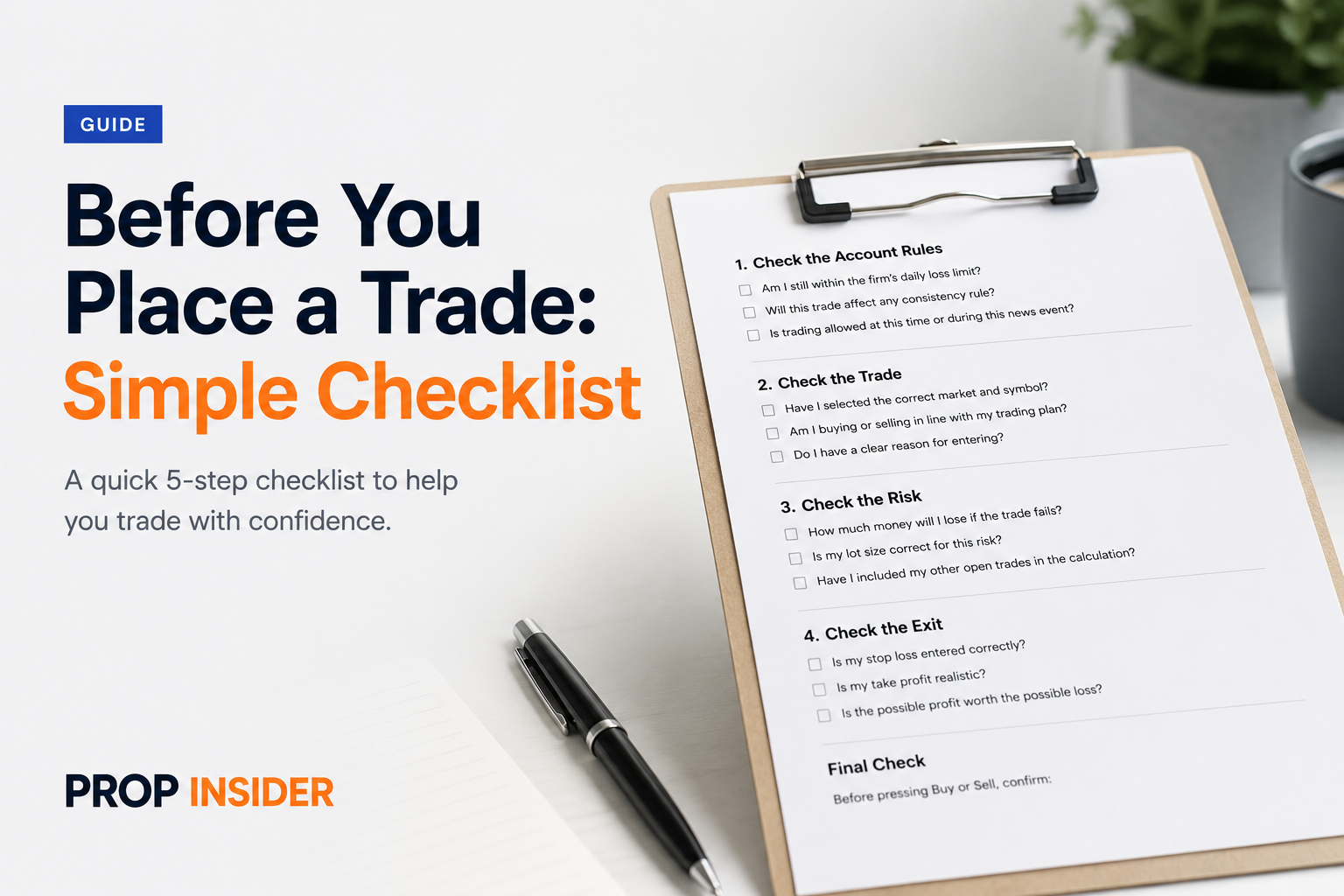 Essential Pre-Trade Checklist for Proprietary Traders